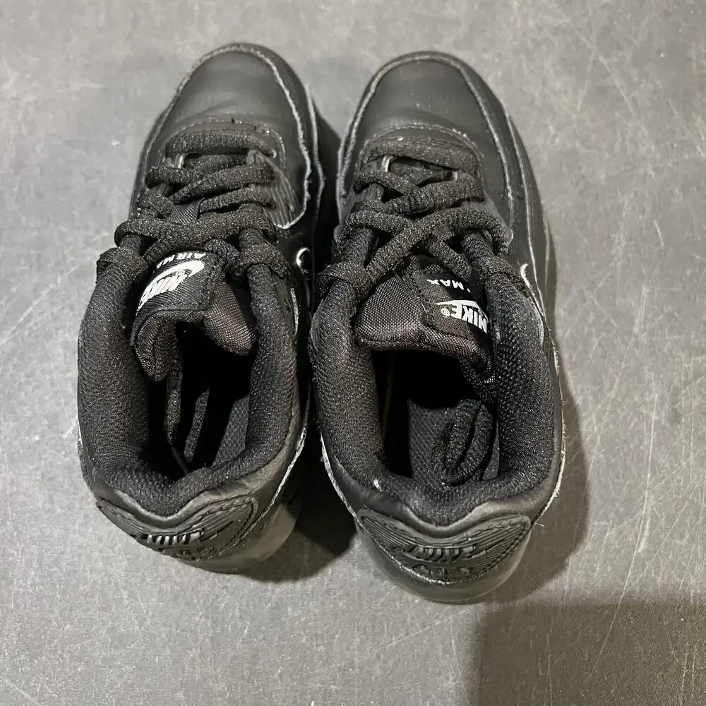 Nike Air Max 90 LTR Shoes Little Kids Size 11C Triple Black CD6867-001